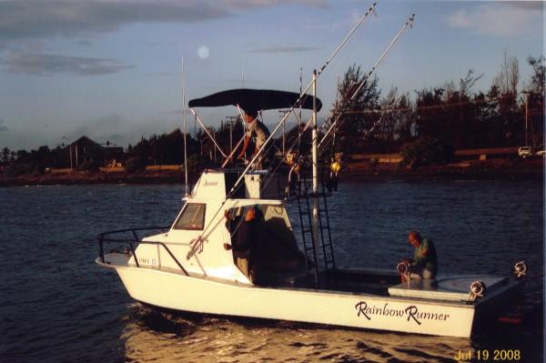 Rainbow Runner on the water in a dated 2008 owner archive photograph